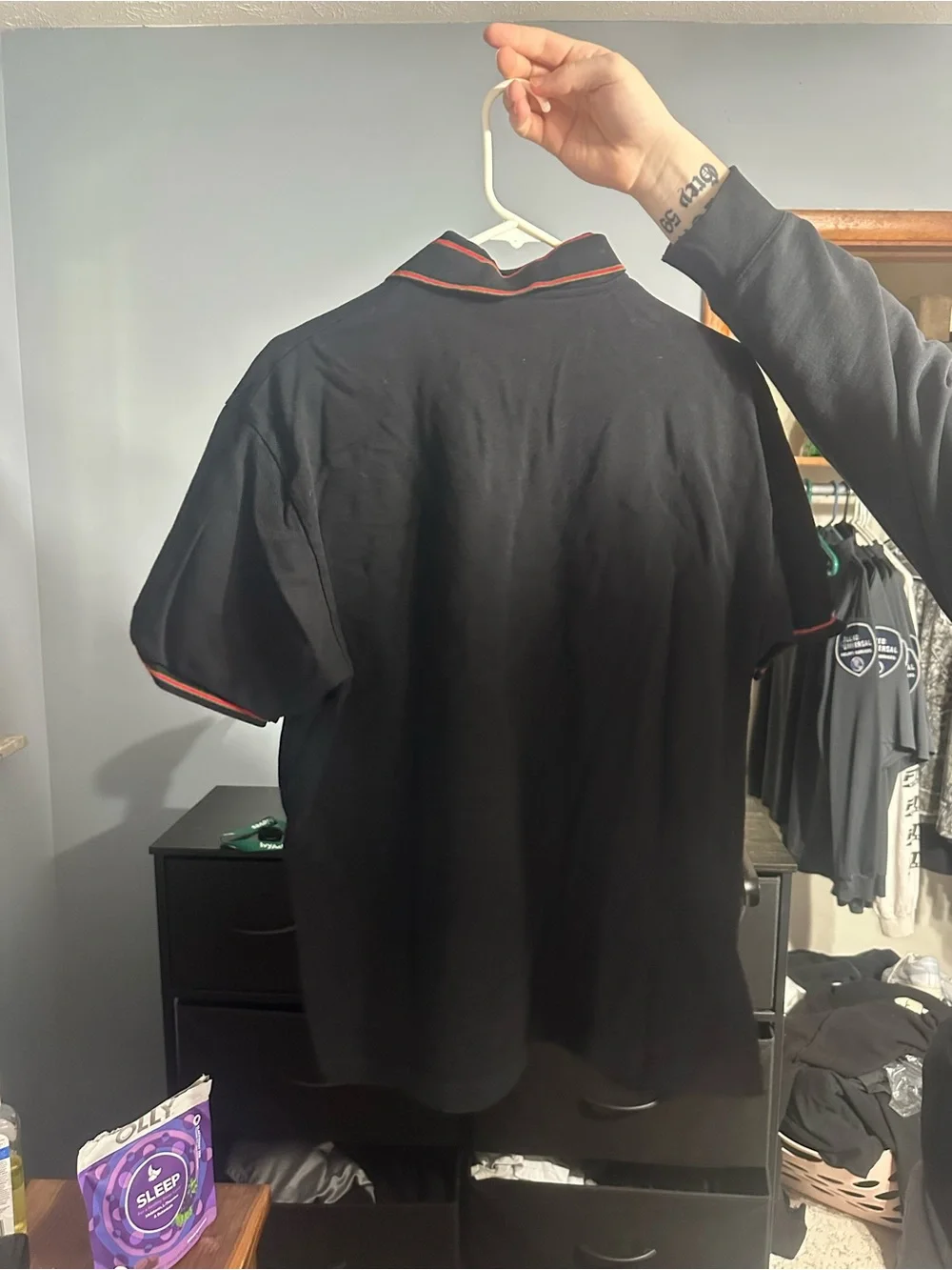 Gucci Black Polo with Red Accent Trim